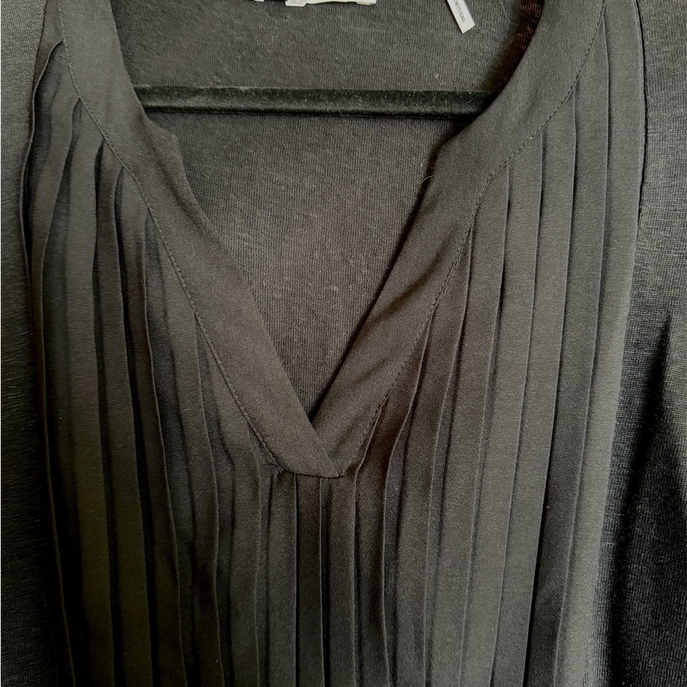 Sandro  Paris Black V-Neck Blouse - Picture 3 of 4